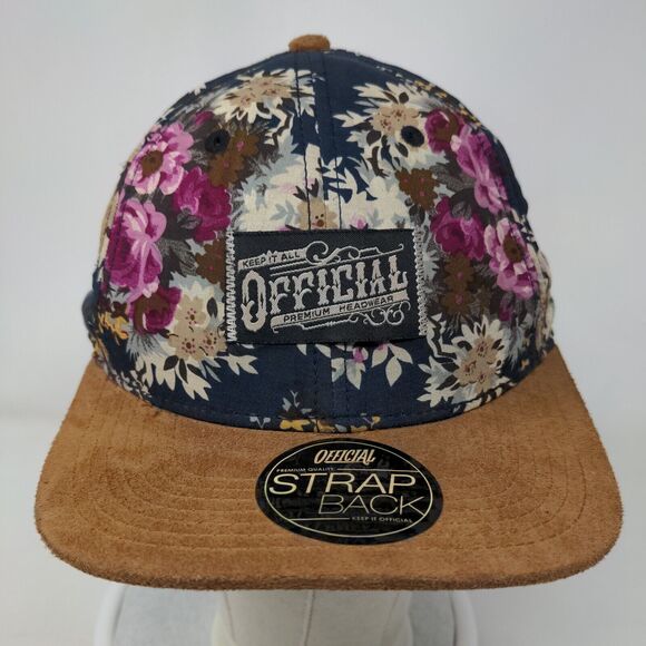 Keep It Official Strapback Hat Multicolor One Size Floral Leather Strap - Picture 2 of 9